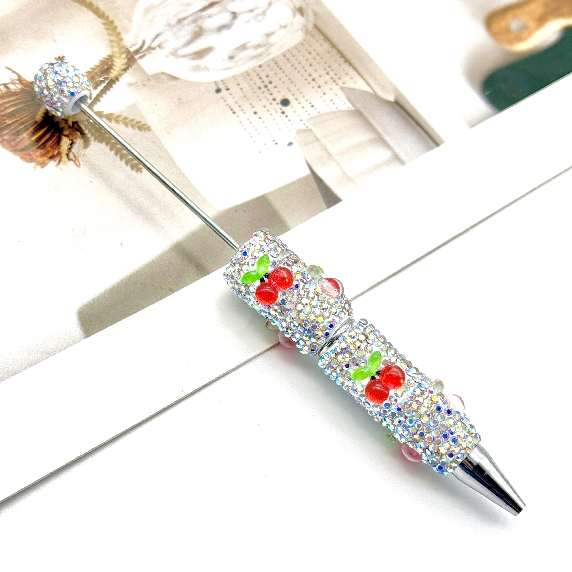 Wholesale Fruit Full Diamond beadable pens