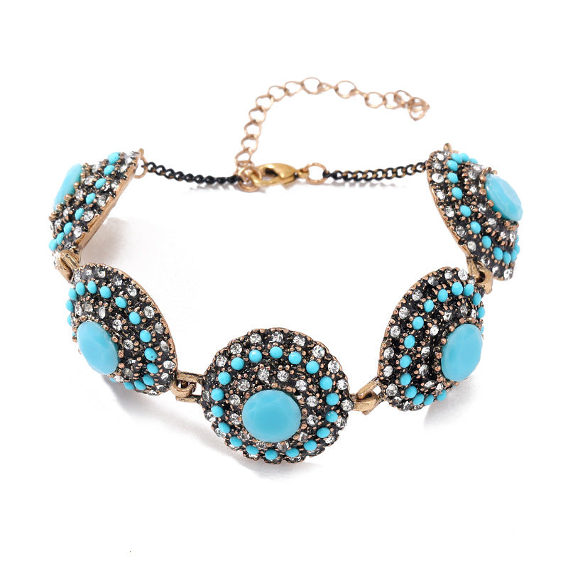 Wholesale Retro Ethnic Style Creative Alloy Diamond Bracelet