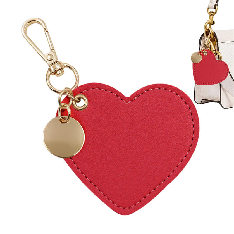 Wholesale Small fresh leather heart-shaped keychain
