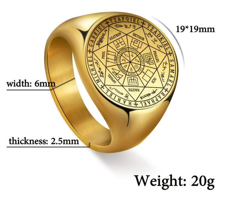 Wholesale Seven-pointed star titanium steel men's ring star ring