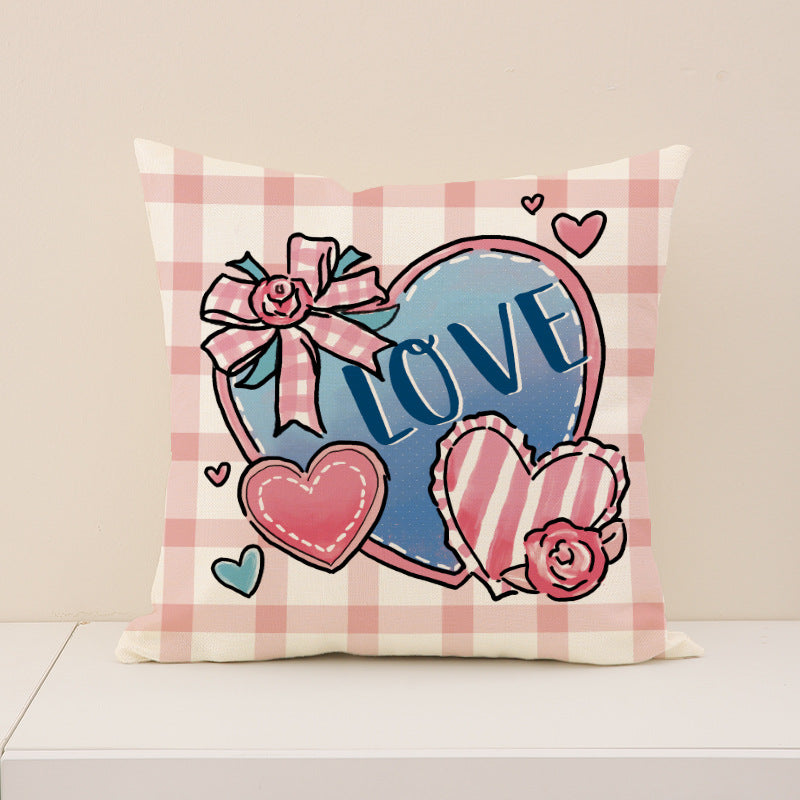Wholesale Love Heart  Cover Pink Set  Cover Versatile Valentine' s Day  Pillow