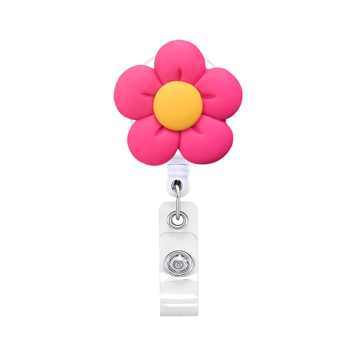 Wholesale Resin Colorful Flower Retractable Badge Scroll