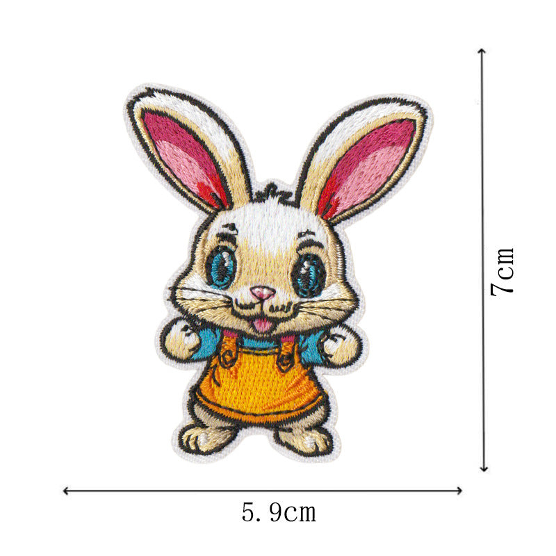 Wholesale Cute Cartoon Rabbit Embroidered Patch Set 9 Pieces Polyester Cotton Decorative Accent For Coats Bags Hats Boutique Resale