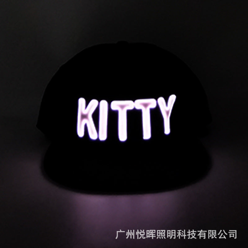 Wholesale LED stage performance electronic music festival hip-hop leisure letters luminous baseball cap