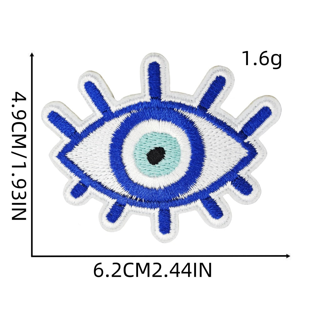 Wholesale Polyester Thread Evil Eye Embroidered Patch Decorative Sew On Applique For DIY Craft Home Decor And Fashion Accessory