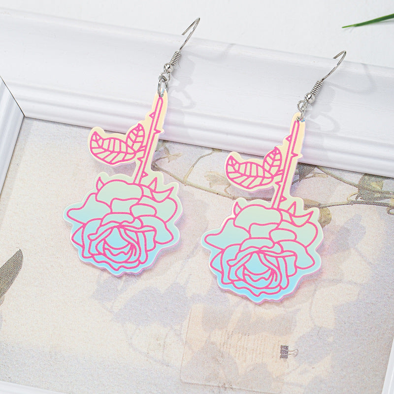 Wholesale Valentine's Day Sweet Girl Pink Rose Carnival Party Cute All-match Women's Earrings