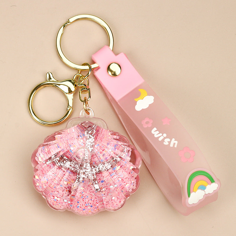 Wholesale Creative Oil-infused Ocean Shell Keychain