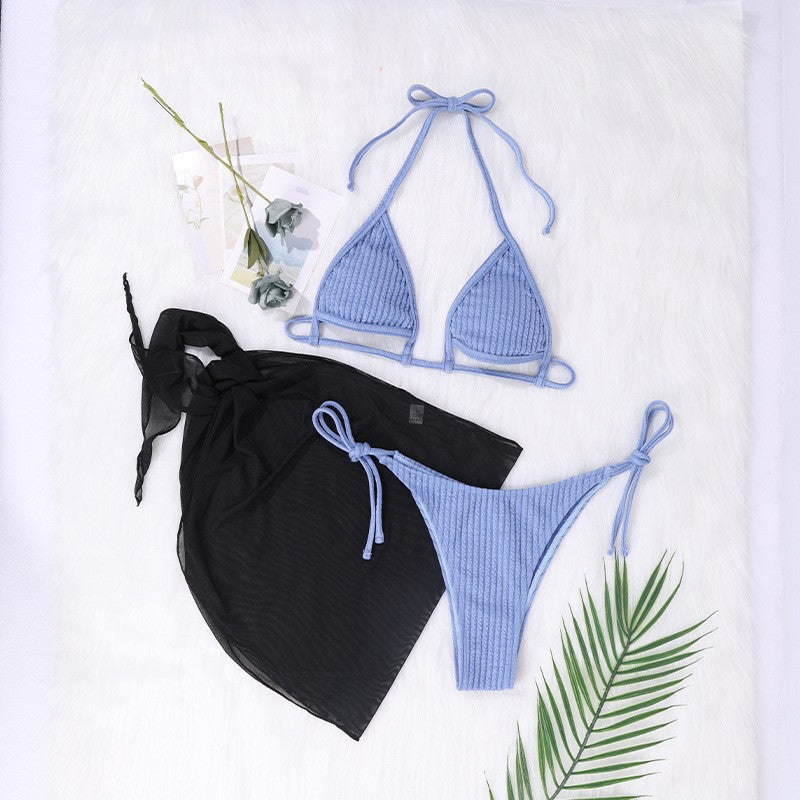 Wholesale Hollow Backless Women's Three-piece Swimwear