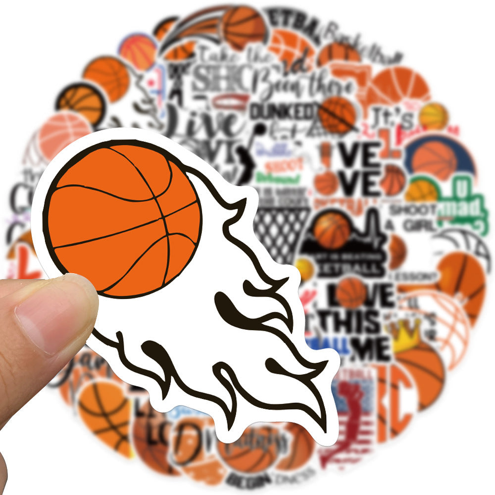 Wholesale 50pcs Basketball Alphabet Series Waterproof Vinyl Stickers