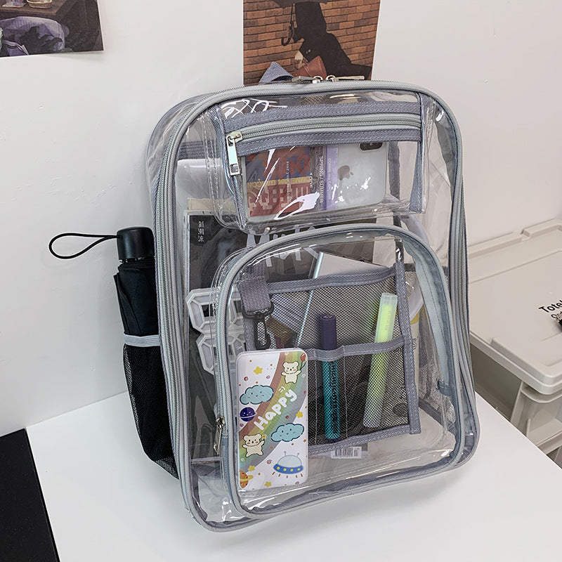 Wholesale PVC Large Capacity Jelly Colored Transparent Backpack