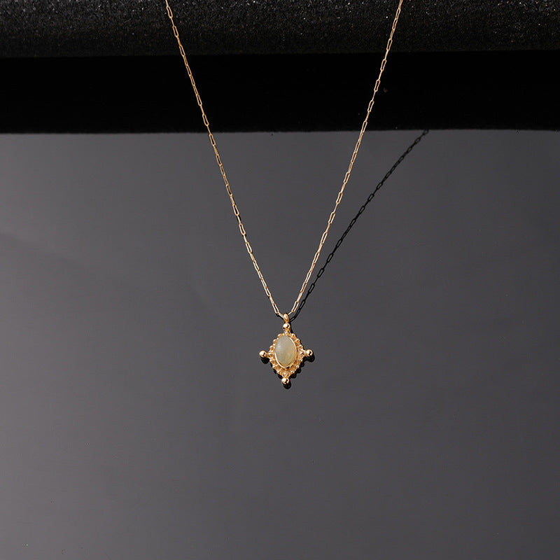 Wholesale Emerald Titanium Steel Necklace Clavicle Chain