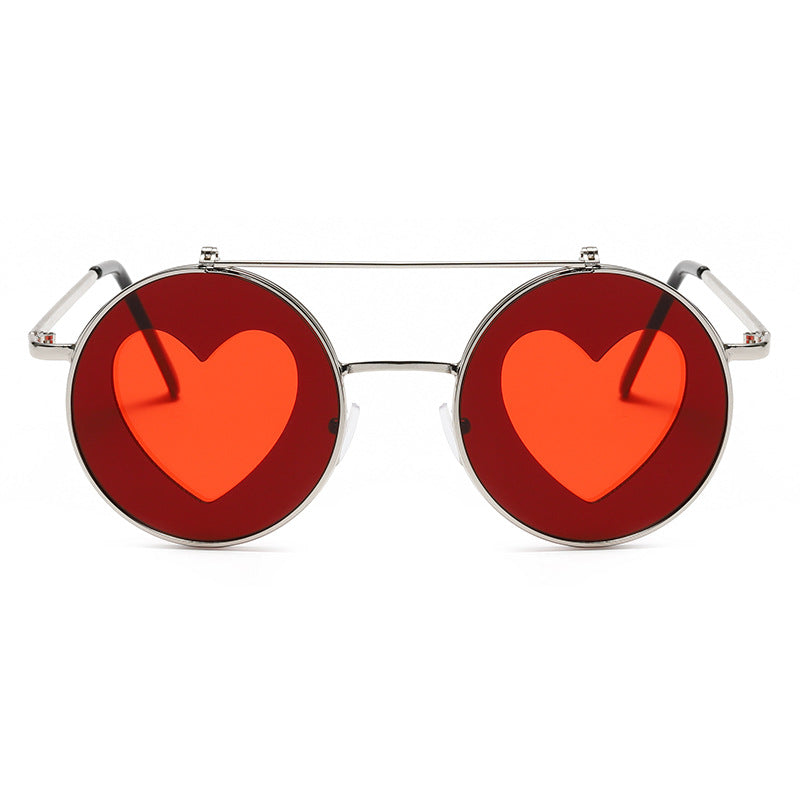 Wholesale PC Love Retro Round Double Layer Sunglasses