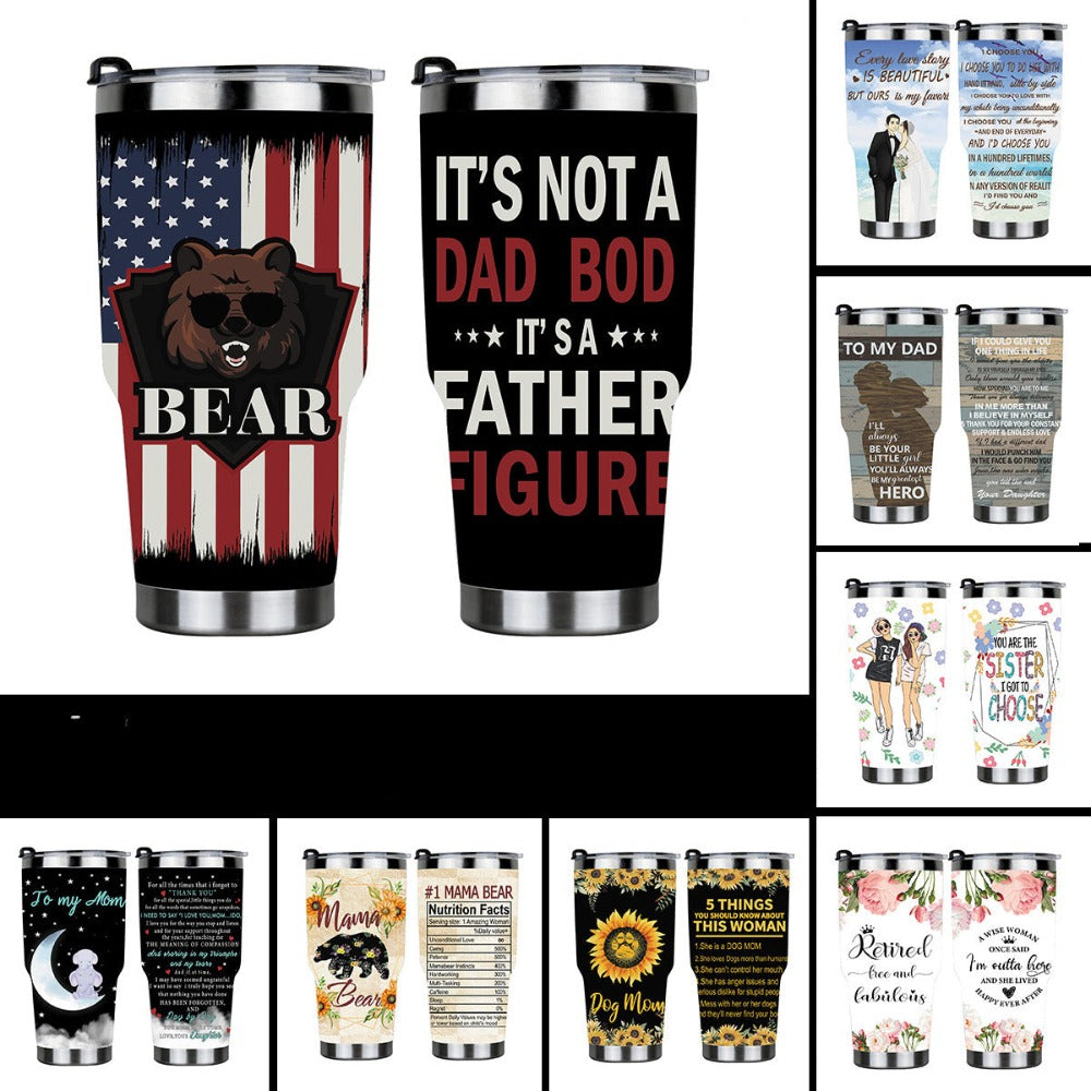 Wholesale Tumbler Car Cup Full Circle Color Printing Car Insulation Ice Bully Cup DIY