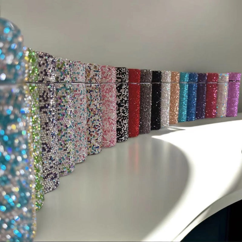 Wholesale Mini Luxury Diamond Straight Cup Pocket Portable Small 304 Stainless Steel Thermos Cup