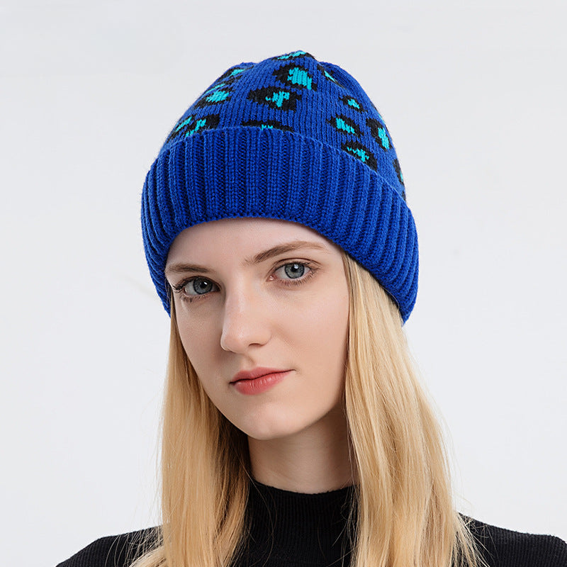 Wholesale  New Leopard Print Autumn/winter Knit Hat