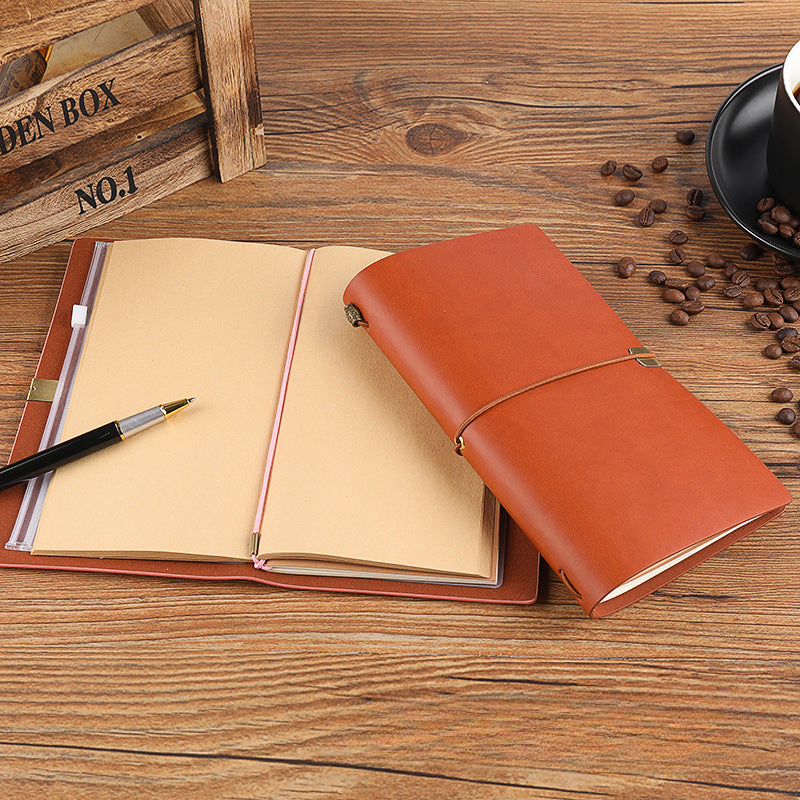Wholesale A6 Retro Style Strap Creative Soft Leather Student Portable Notebook