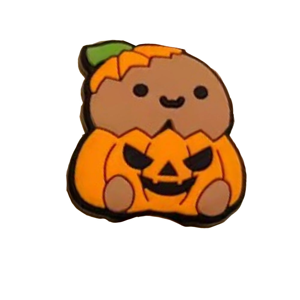 Wholesale 20pcs Cartoon Halloween Pumpkin Image Silicone Beads