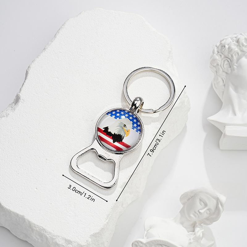 Wholesale American Flag Time Gem Father's Day Gift Wine Opener Metal Keychains