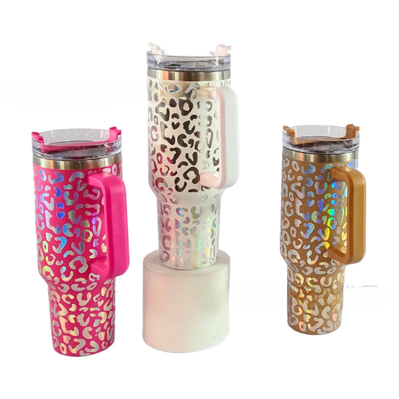 Wholesale 40oz Hot Silver Handle Car Cup Stainless Steel Insulation Ice Cup