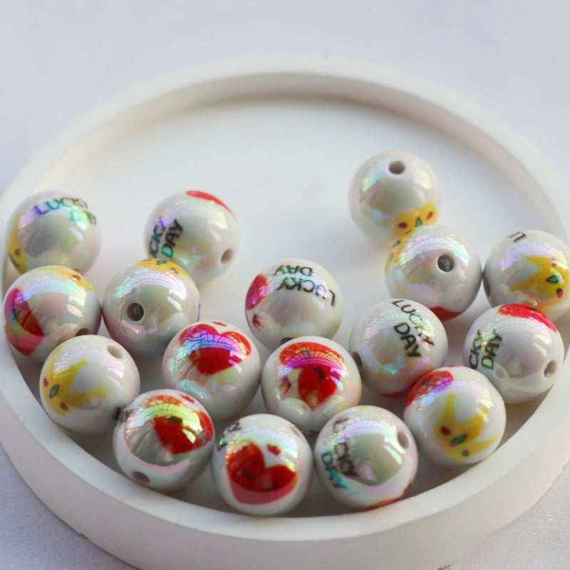 Cuentas de plástico/resina de crema de dibujos animados de 100 piezas al por mayor