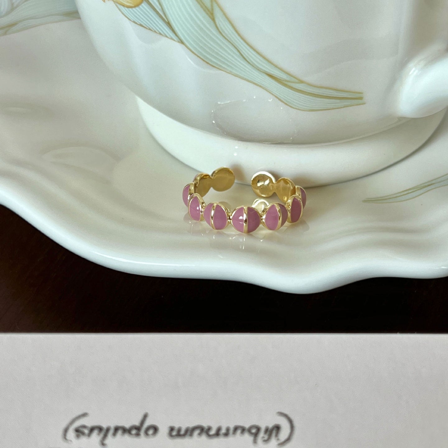 Wholesale Pearl Ring Adjustable Mother of Pearl Vintage Copper Ring