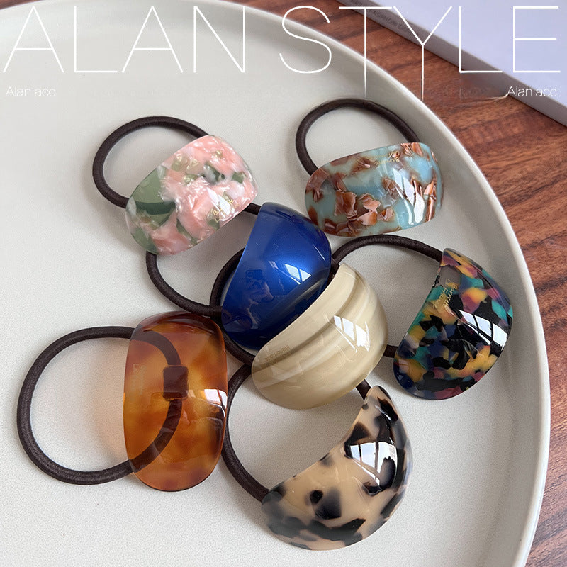 Wholesale Oval Horse Tail Ball Head Temperament Acetate Fiber Hair Scrunchies