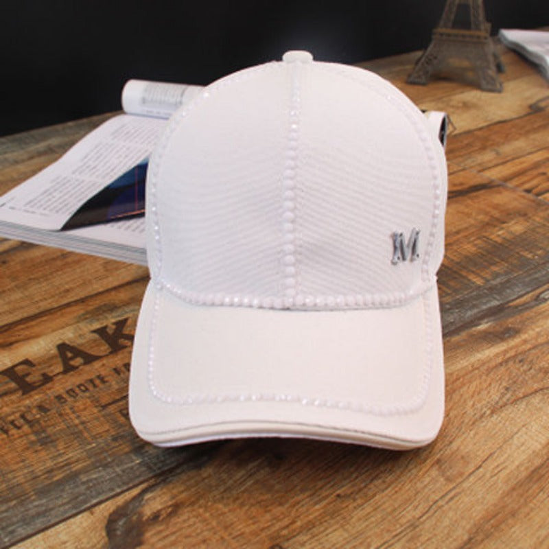 Wholesale Cotton Handmade Diamond Studded Baseball Caps