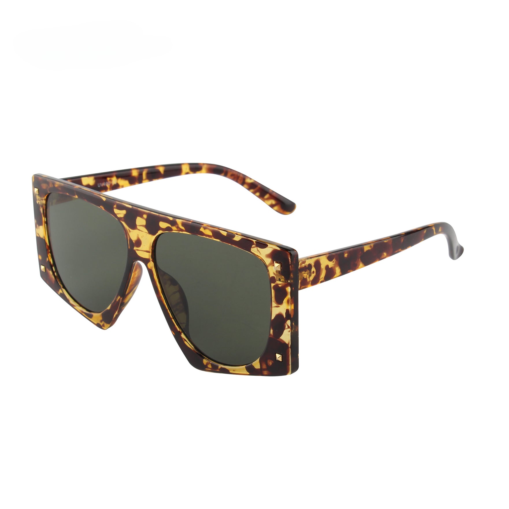 Wholesale Square Frame Leopard Print Large Frame PC Sunglasses