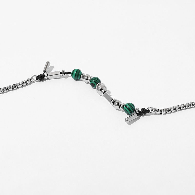 Wholesale titanium steel malachite steel ball bracelet