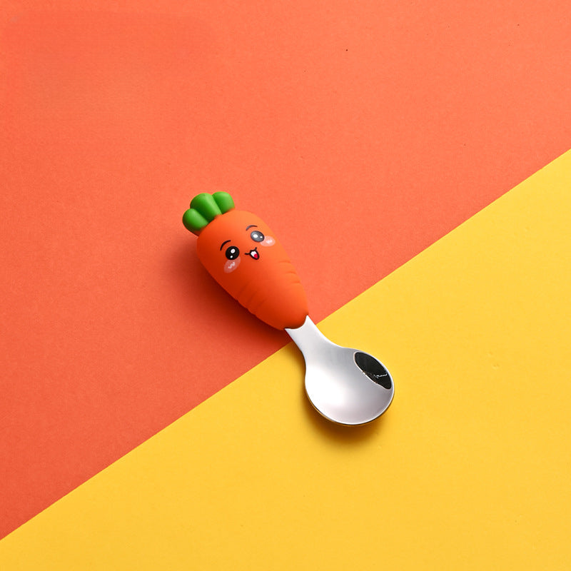 Wholesale Expression Radish Silicone Fork and Spoon Set