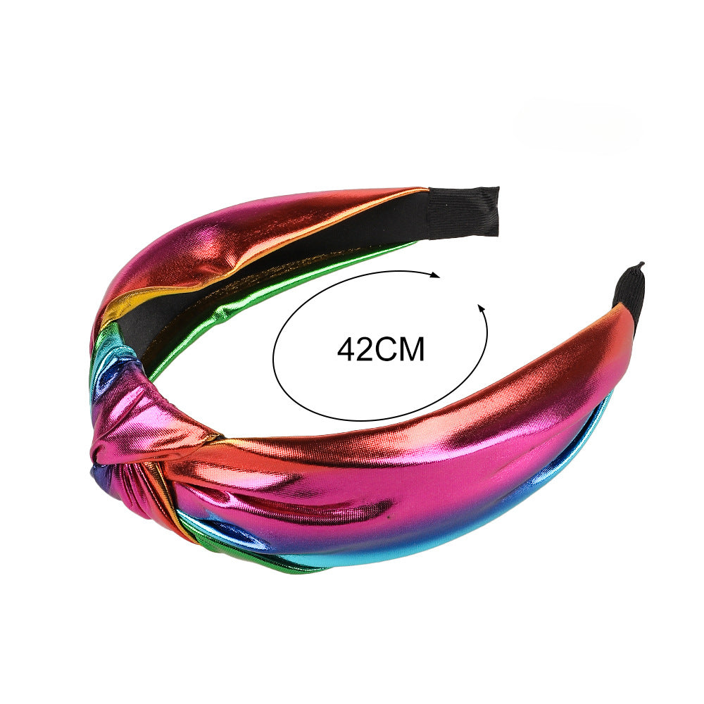 Diadema al por mayor de láser PU ancho