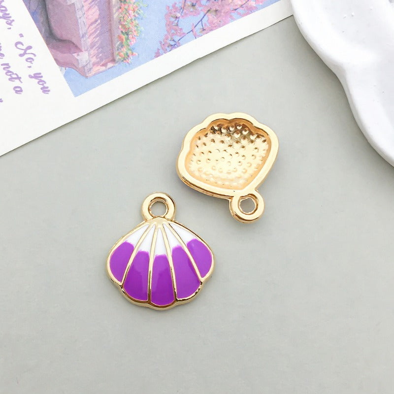 Wholesale Mix 30 Purple Drip Oil Alloy Cute Cartoon Simulation Animal Pendant