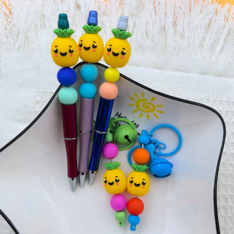 Wholesale 10pcs Anime Cute 3D Pineapple Silicone DIY Beads