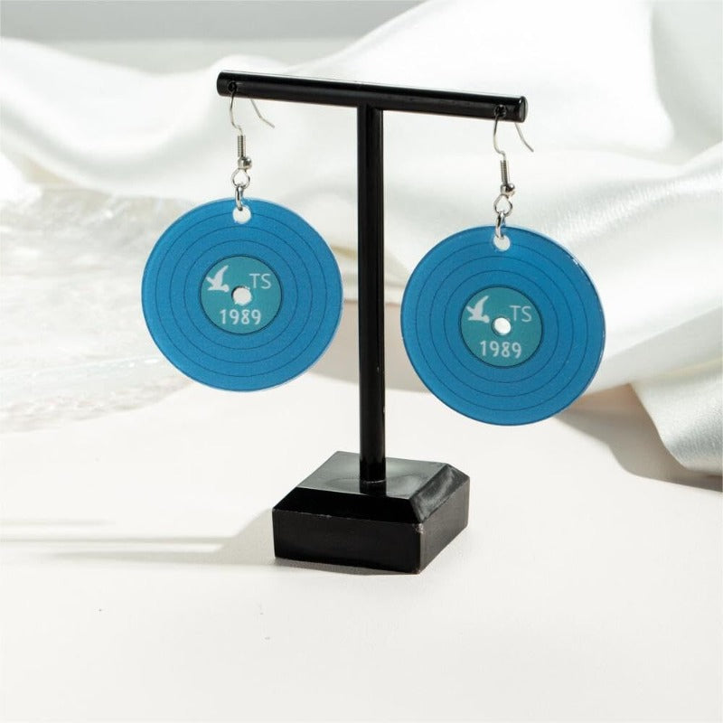 Wholesale Niche Creative Design Acrylic 1989 Vinyl Record Earrings