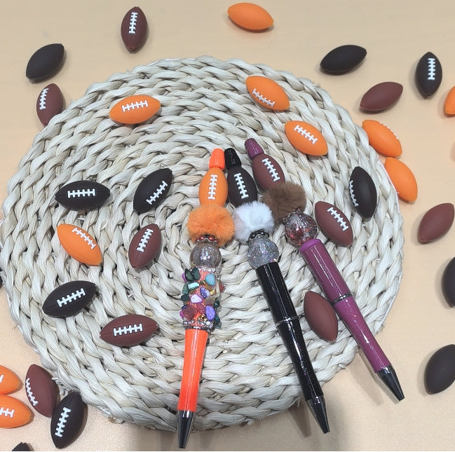 Wholesale 15pcs Brown, Orange, Dark Red Mixed Color Team Silicone Beads