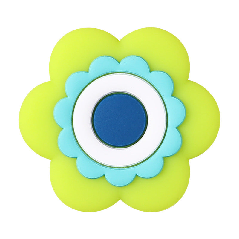 Wholesale 20pcs 3D Silicone Beads Colorful Flower Pattern Beads