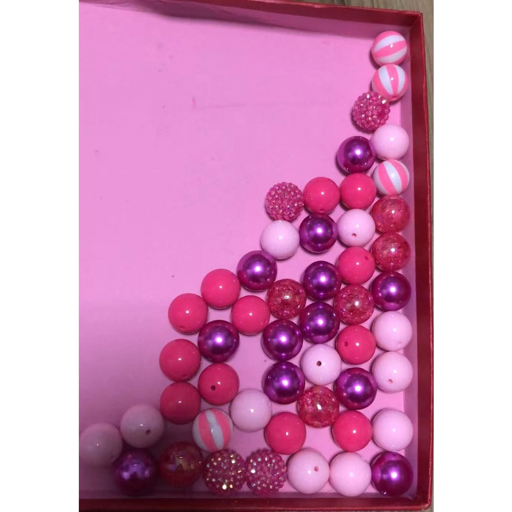 Wholesale 20MM Acrylic Pink Series Mixed Color Beads Combination