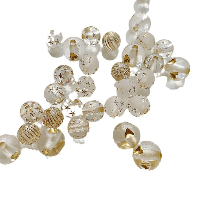 Wholesale 10PCS/PACK Vintage Acrylic Love Star Beads