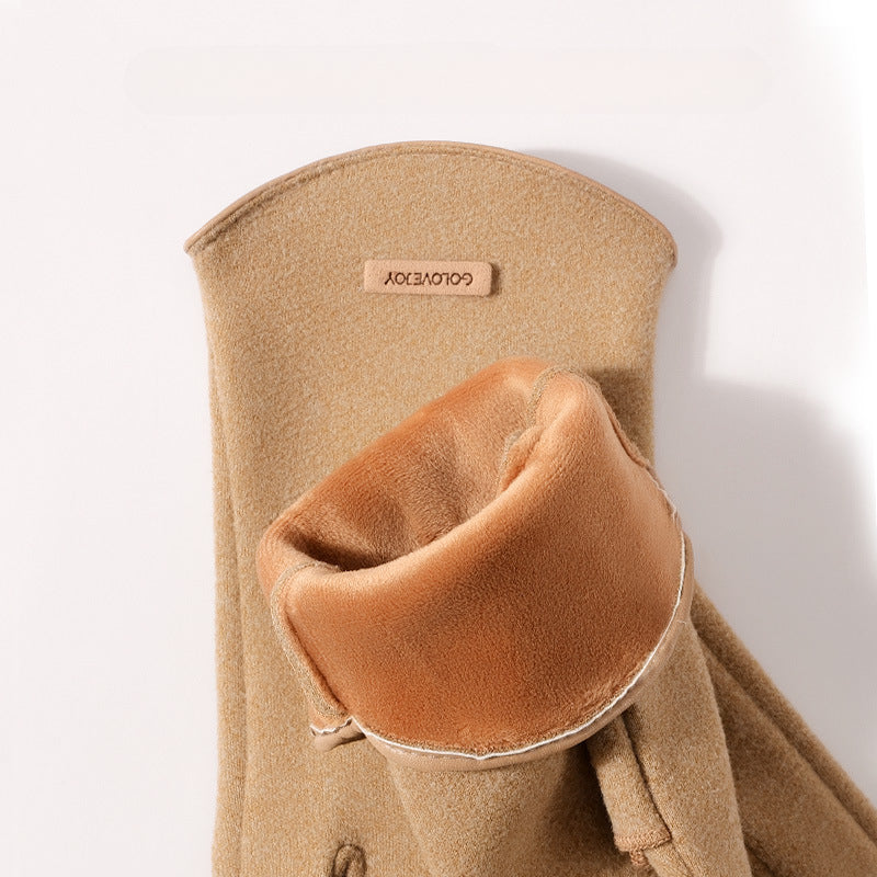 Wholesale Winter German Velvet Warm and Thick Touch Screen Gloves