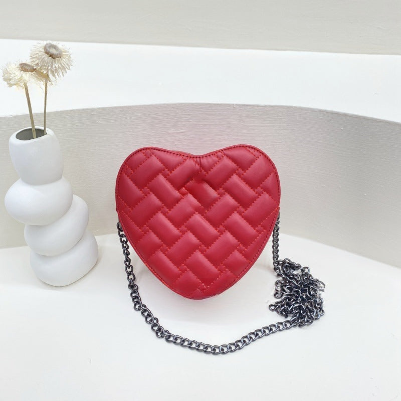 Wholesale PU Chain Diamond Pattern Embroidered Thread Love Bags