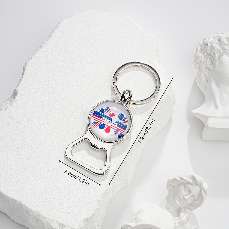 Wholesale American Flag Time Gem Father's Day Gift Wine Opener Metal Keychains