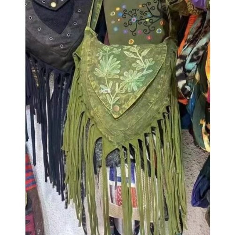 Wholesale Hippie Wasteland Style Bohemian Ethnic Style Niche Tassel Crossbody Shoulder Bag
