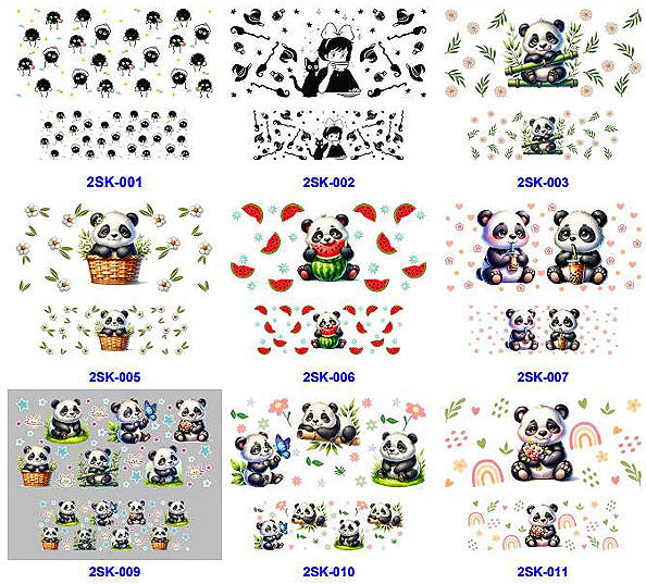 Wholesale 8pcs Panda Bamboo Mini Cup Keychain Sticker