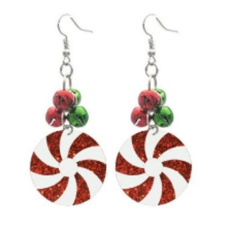Wholesale New Christmas Tree Colorful Bulbs Bell Candy Design Earrings