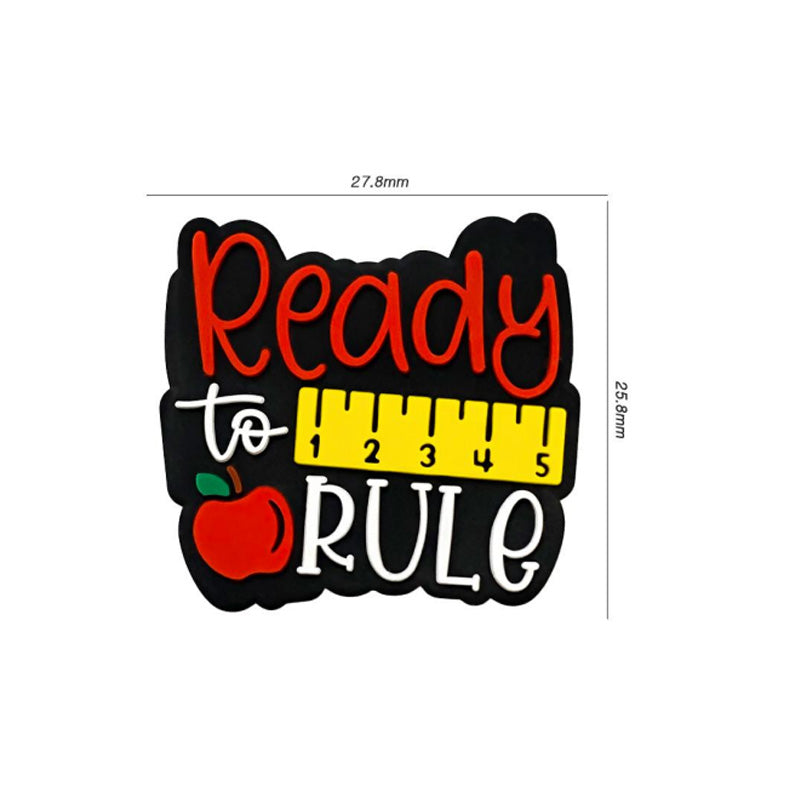 Wholesale 10PCS Letter Apple Pattern Silicone Beads