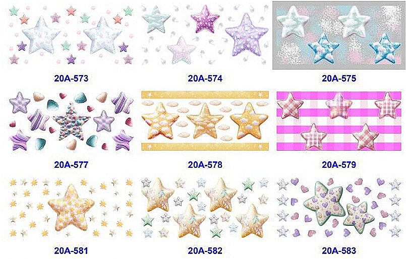 Wholesale 5pcs Cute Colorful Stars 16oz Single-Sided Cup Stickers