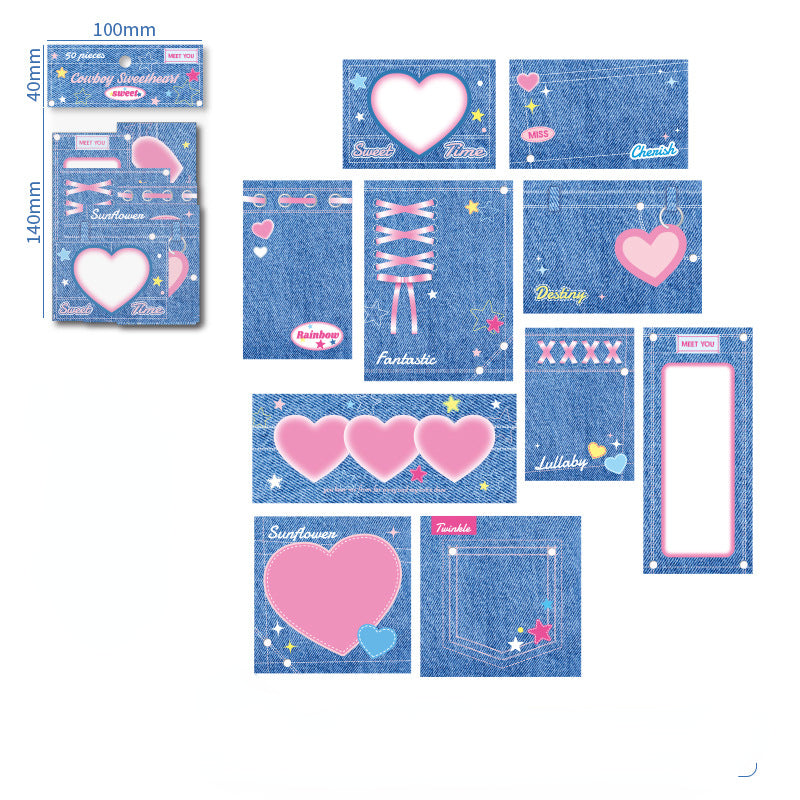 Wholesale Paper Denim Sweetheart Series Korean Notes