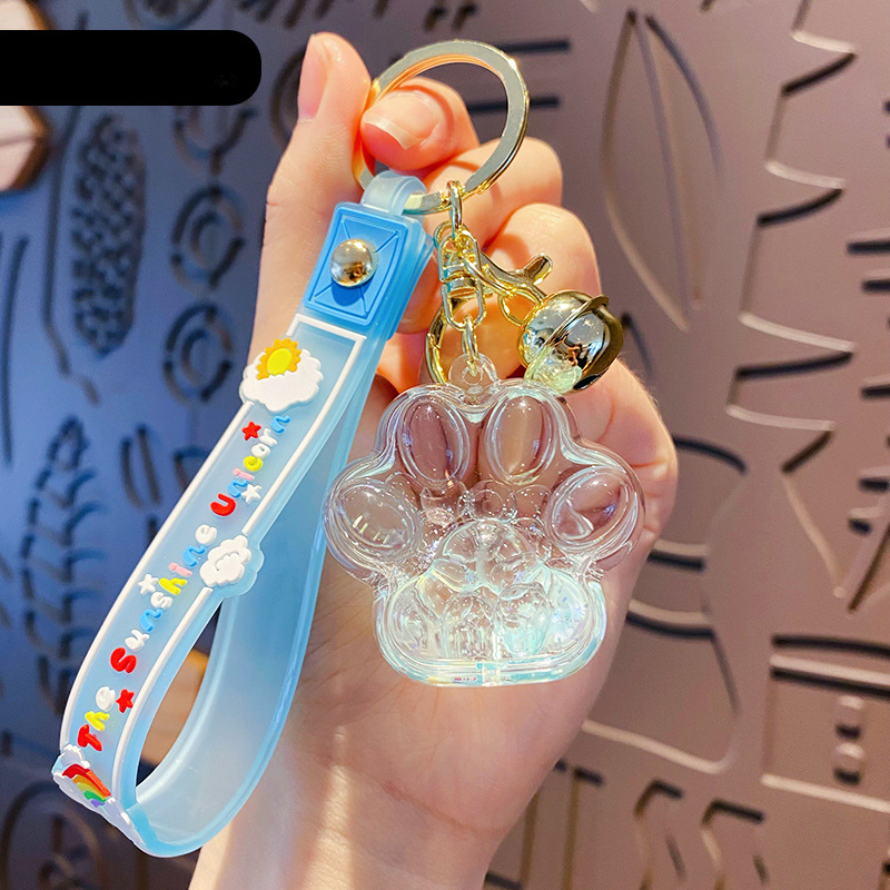 Wholesale Acrylic Floating Liquid Quicksand Bottle Cat Claw Keychain