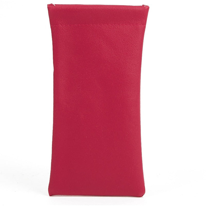 Wholesale Leather Solid Color Glasses Storage Bags