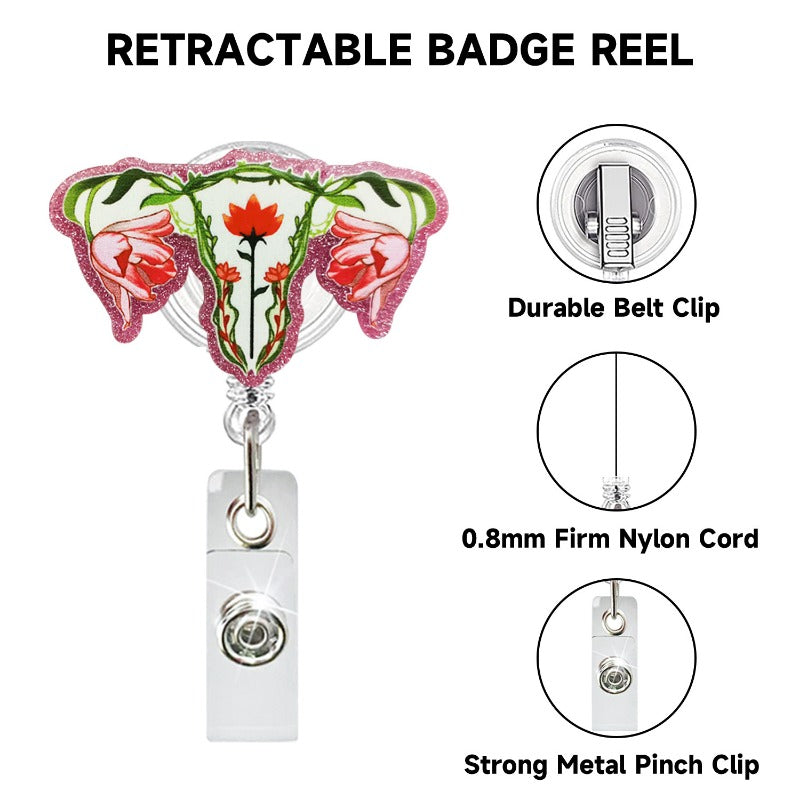 Wholesale Acrylic Skull Alligator Clip Retractable Badge Reel Easy Pull Buckle